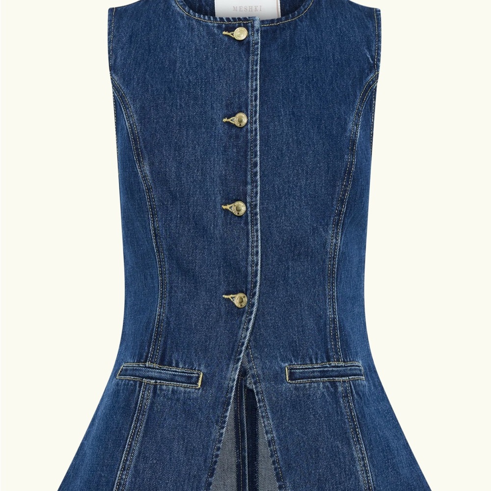 Meshki Blue Denim Sleeveless Top